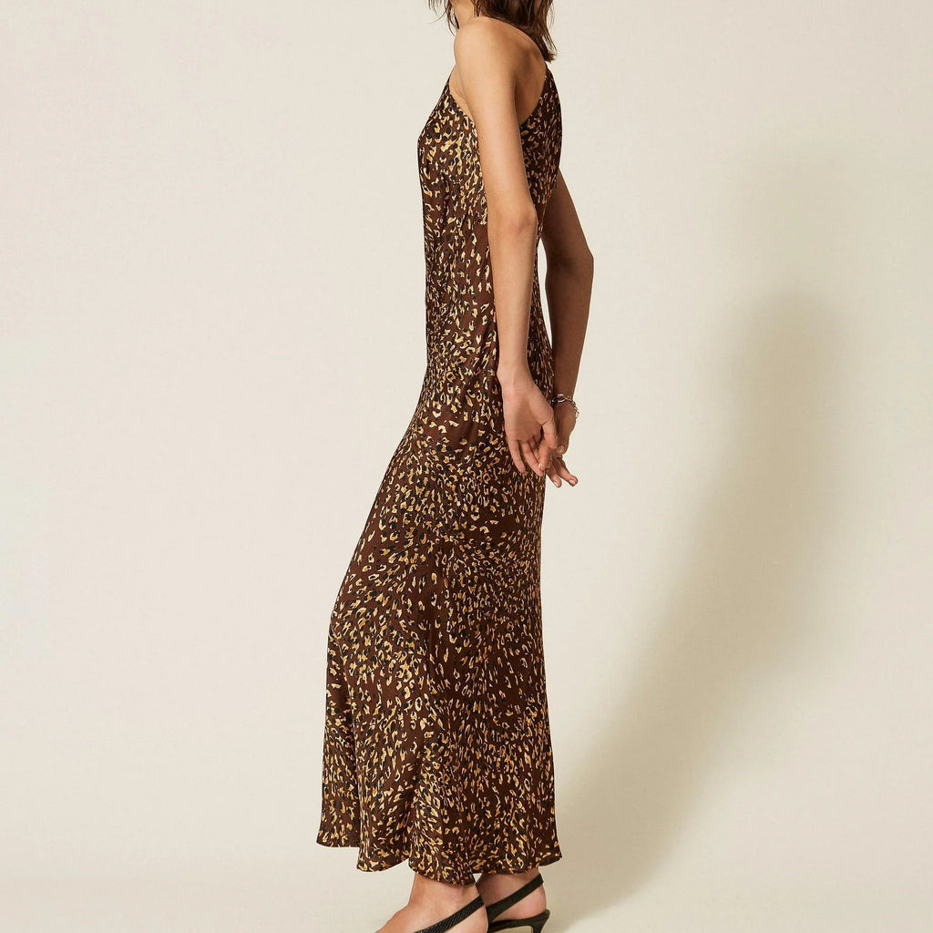 Halter floral fitted mermaid maxi dress