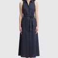 Sleeveless belted maxi dress