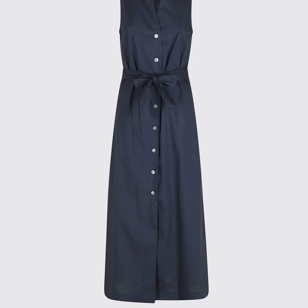 Sleeveless belted maxi dress