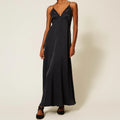 V neck lace trim slip flowy maxi dress